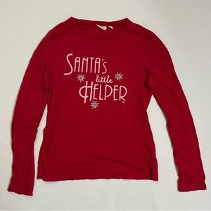 American Eagle Outfitters SANTA’s LITTLE HELPER Sheer  Long-Sleeve Top